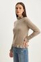 Women's Ruffle Collar Detailed Knitwear Mink Sweater - 2
