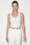 Women's Stone Detailed Ribbed Cotton White Blouse - 3