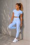 Girls' Sports Set - Crop T-Shirt High Waist Leggings 2-Piece Gymnastics Ballet Dance Fitness Set - 3