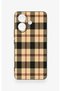 Vivo V60 Lite Compatible Cream Plaid Pattern Silicone Case - 2