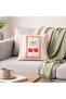 Pink Cherry Bow Framed Decorative Cushion Cover Retro Kitchen Decor 43X43 cm - 3