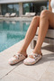 6366 Heart Printed Comfort Cross Sabo Slippers
