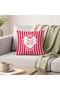 Home Sweet Home Red Striped Decorative Throw Pillow Cover Retro 43X43 cm - 4
