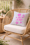 Be Kind Pink Floral Blue Striped Decorative Throw Pillow Cover Modern 43X43 cm - 2