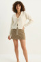 Women's Collared Knitwear Cardigan with Tie Detail - 5