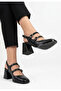 Opwe Black Leather Heeled Shoes - 3