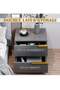 Modern Bedside Table Small Wooden Table with 2 Drawers and Spacious Countertop for Bed Side Sofa End Simple Nightstand Bedside Cabinet with Storage for Bedroom Living Room (Grey) - 2