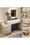 Vanity Desk, Makeup Dressing Table Vanity Bench with LED Mirror, Multifunctional Dresser Makeup Storage Cabinet with Drawers for Women and Girls 110*40*137cm, White