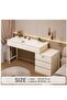 Vanity Desk, Makeup Dressing Table Vanity Bench with Locker, Multifunctional Dresser Makeup Storage Cabinet with Drawers for Women and Girls, White 100cm - 2
