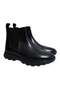 Black Color Laceless Genuine Leather Men's Boots