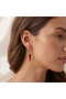 Mineli Red Pepper Figured Gold Plated Steel Hoop Earrings