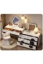 Modern Vanity Table with LED Mirror – Sleek and Space-Saving for Modern Homes - 2