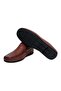 Brown Laceless Genuine Leather Men's Shoes - 3