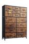 Deal 15-drawer large size Fabric model For inside Home Bed Room Storage Cabinet Brown Color 100cm