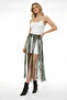 Tasseled Faux Leather Skirt with Staple Detail