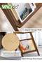 Stand Side Table, Rattan Bedside Table, Glass Coffee Tables, Bamboo NightStand, Boho End Table with Storage, Compact Accent Table for Small Spaces, Perfect for Living Room Bedroom and Apartment, Brown - 3