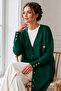Collar Detailed Mercerized Cardigan N3362 Emerald Green
