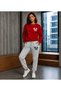 Zero Collar Sweat Suit 2-Piece Combination Winter Shardoon Black Printed Women's / Ekrke Unisex Model