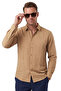 Men's Camel Relaxed Fit Wrinkle Textured Iron-Free Summer Shirt 2602608