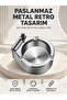 Premium Lighter Ashtray Stainless Metal Round Design