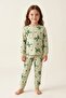 Girls' Bow and Polka Dot Patterned Long Sleeve Pajama Set - 6