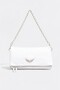 White Shoulder Bag with 2 Chain Straps and Wing Detail - 2