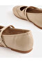 Women Beige Textured Ballerina - 4