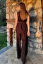 Brown Belt Detailed Vest and Trousers Set - 5