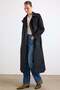 Cape Detailed Double-Breasted Water-Repellent Trench Coat Black 6890 - 3