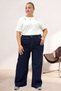 5051S Pocket Detailed Wide Leg Jeans - Dark Blue