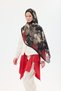 Liora Rami Shawl - Black-Burgundy - 4