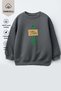 Boy's 3 Thread Fabric Alien Printed Cotton Sweatshirt - 3