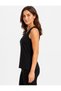 Women's Black Lycra Single Jersey Crew Neck Sleeveless T-Shirt-D2277 - 2