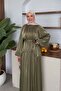 Elfida Satin Set Evening Dress Khaki - 3