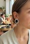 316L Silver Color Vintage Black Pearl Model Earrings - - 2