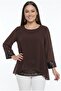 Women's Collar Cuff and Inside Pulpayet Plus Size Chiffon Blouse