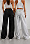 Mnk Sport Sweatpants 2 Pieces Plain Black Gray Wide Leg Comfortable Fit - 4