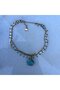 Blue Sea Shell Double Row Steel Anklet - 2