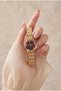 Women's Steel Watch Gold Burgundy Flower Dial Luxury Vintage Watch Old Money Classic Elegant Stylish Premium Women's Wristwatch |   Limited Edition 2026 - 2