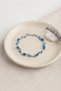 Brass Silver Color Blue Zircon Stone Flower Model Women's Bracelet