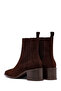 Women's Brown Thick Heeled Suede Leather Chelsea Boots Wf190013Ds - 7