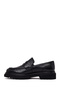 Men's Black Thick Soled Leather Loafer Wm750030Dv - 3