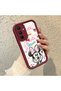 Samsung Galaxy A15 Compatible Case Camera Protector Minnie Pattern Burgundy Lover Couple Silicone Phone Case - 2