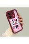 Redmi Note 13 Pro 5g Compatible Case Camera Protector Minnie Pattern Burgundy Lover Couple Silicone Phone Case - 3