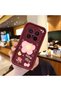 Vivo X200 Pro Compatible Case Camera Protector Floral Pattern Maroon Lover Couple Silicone Phone Case