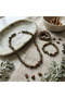 Unakit Real Natural Stone Women's Necklace and Bracelet Set Green - 2