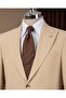 Italian Style Slim Fit Men's Pointed Collar Jacket Pants Suit Camel T20082-11 - 2