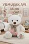 Buffy the Bear with Scarf White 55cm Cute and Comfortable: Plush Sleeping Pillow and Hugging Companion Decorative Toy
