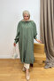 Molly Nelly Women's Gold Buttoned Long Tunic Cap - 5