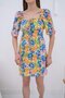 Orange Patterned Poplin Dress - 3